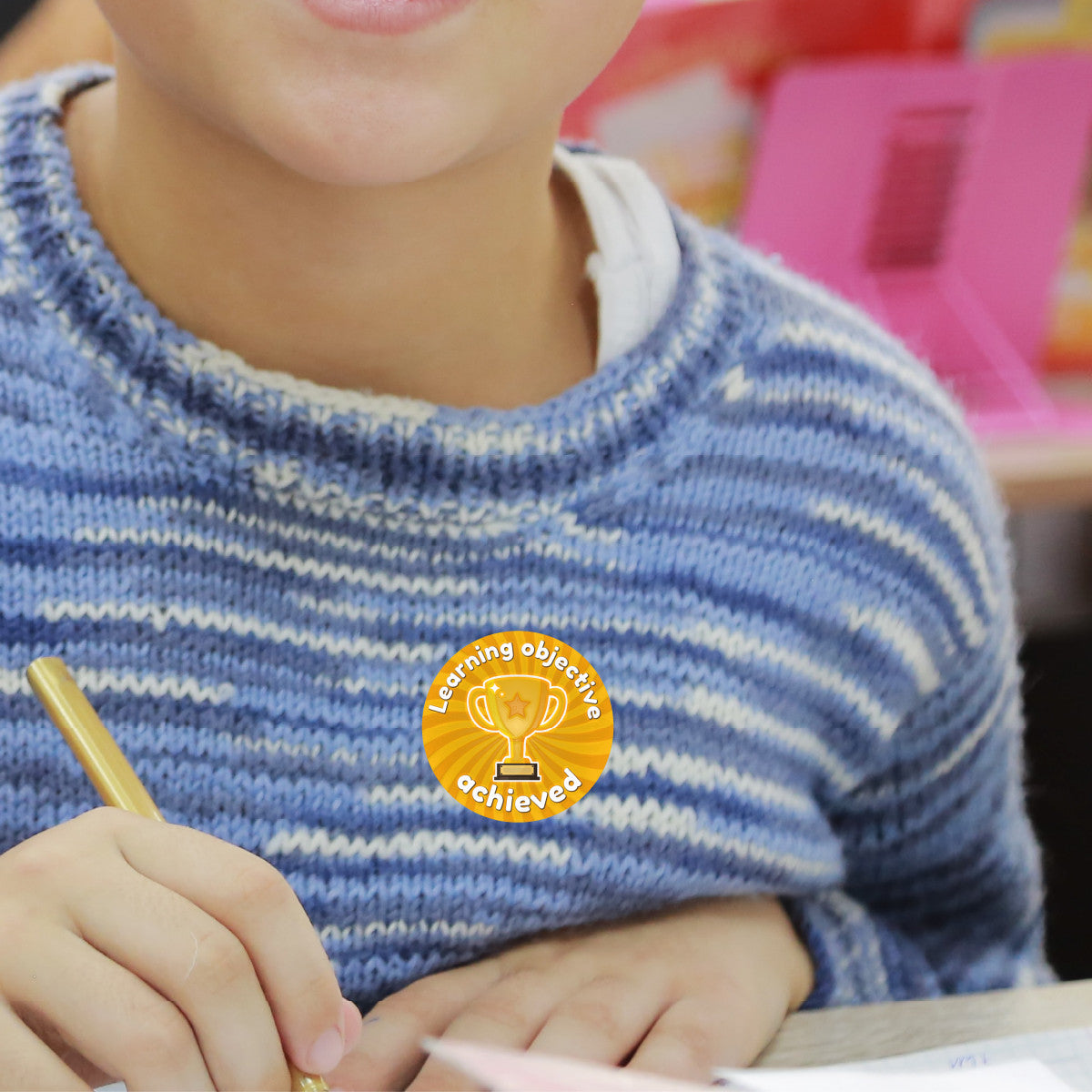 144 Learning Objective Achieved - 30mm - Glossy Reward School Stickers for Teachers & Parents