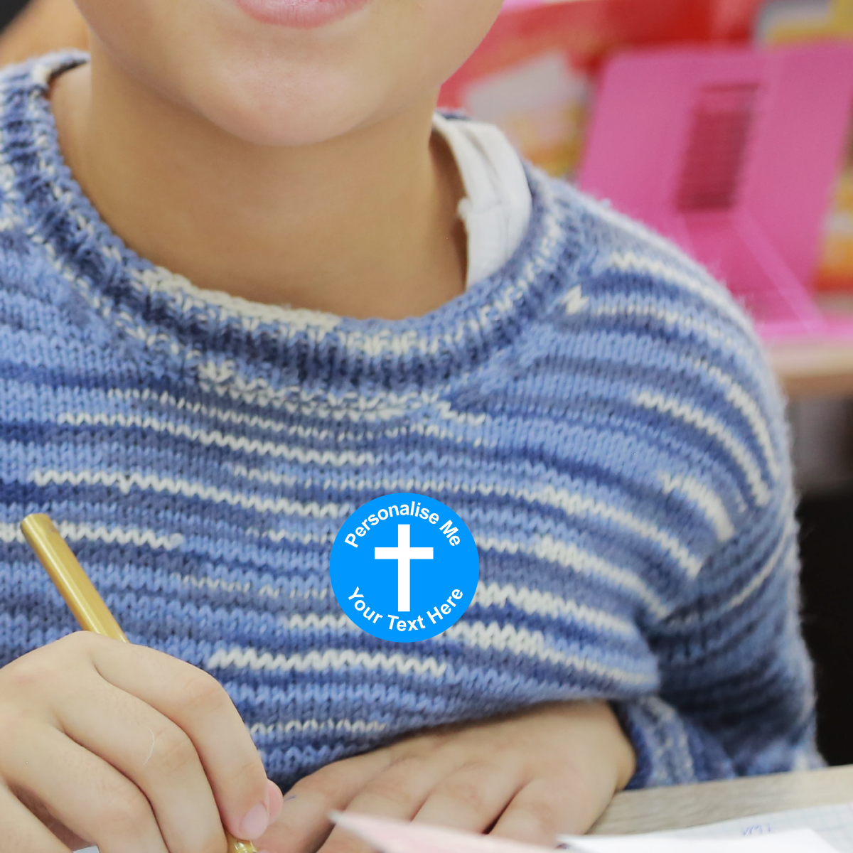 Sticker Stocker - 144 Personalised Christian Cross 30mm Reward Stickers for School Teachers, Parents and Nursery