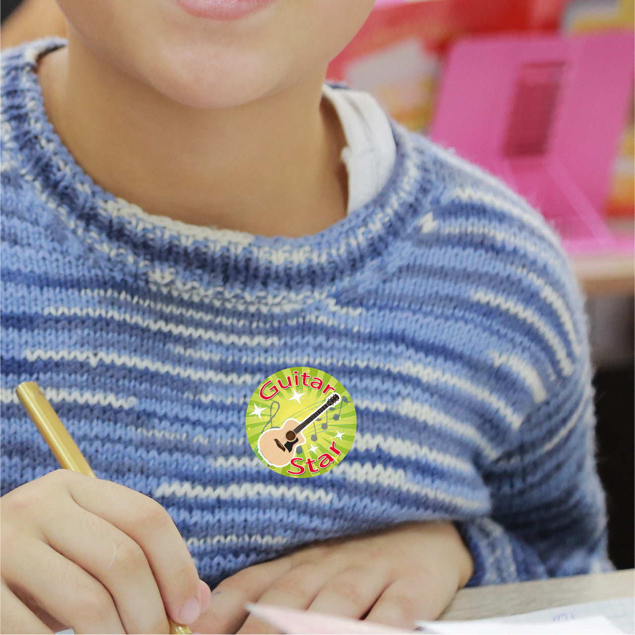 144 Guitar Star Awards 30mm Reward Stickers for School Music Teachers, Parents and Nursery
