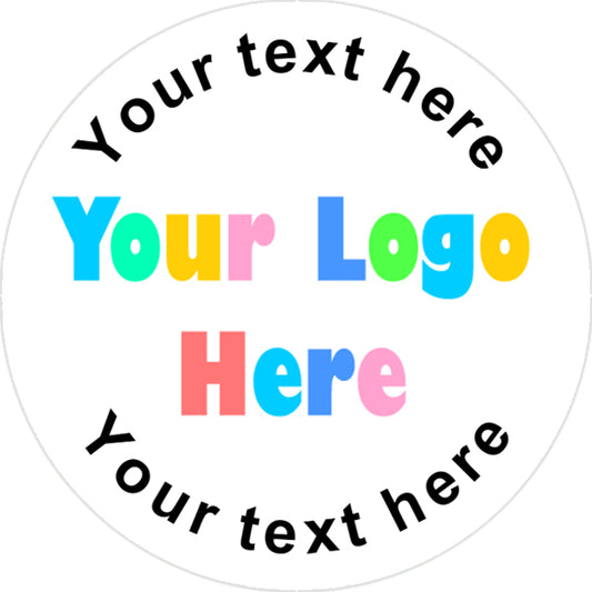 Personalised Stickers Company Logo image, Business Brand or School Badge - Round Glossy Labels