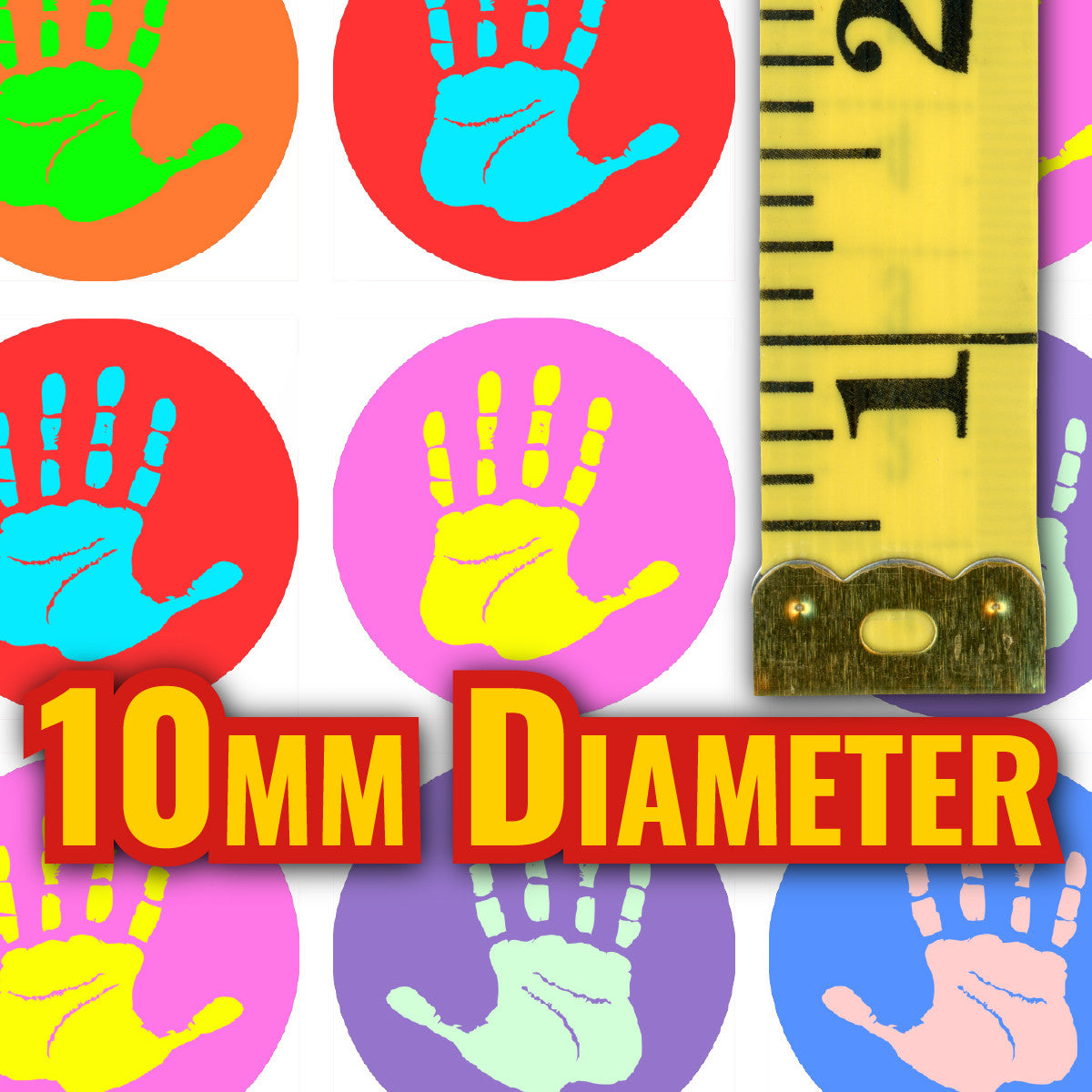 Sticker Stocker 900 Mini Hi-Five Hands 10mm Spot Reward Stickers for Teachers and Planner Charts