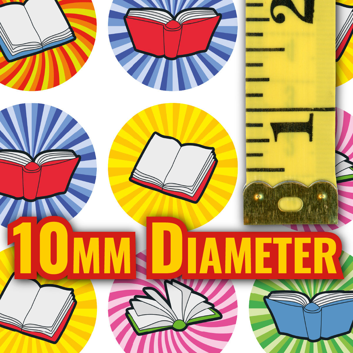 Sticker Stocker - 900 Mini Reading Award Book Dot 10mm Spot Reward Stickers for Teachers and Planner Charts