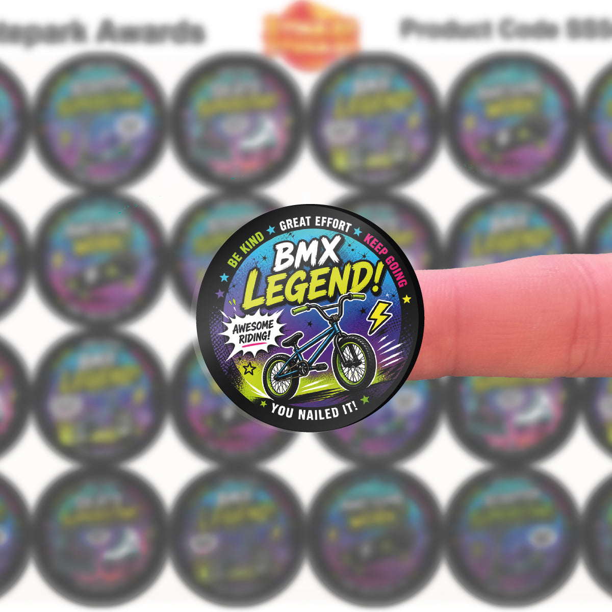 144 Skatepark Awards Children's Reward Stickers - 30mm - Parents, Skateparks