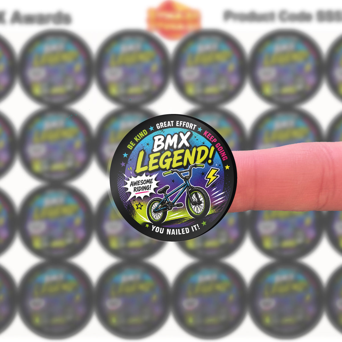 144 BMX Awards Children's Reward Stickers - 30mm - Parents, Skateparks