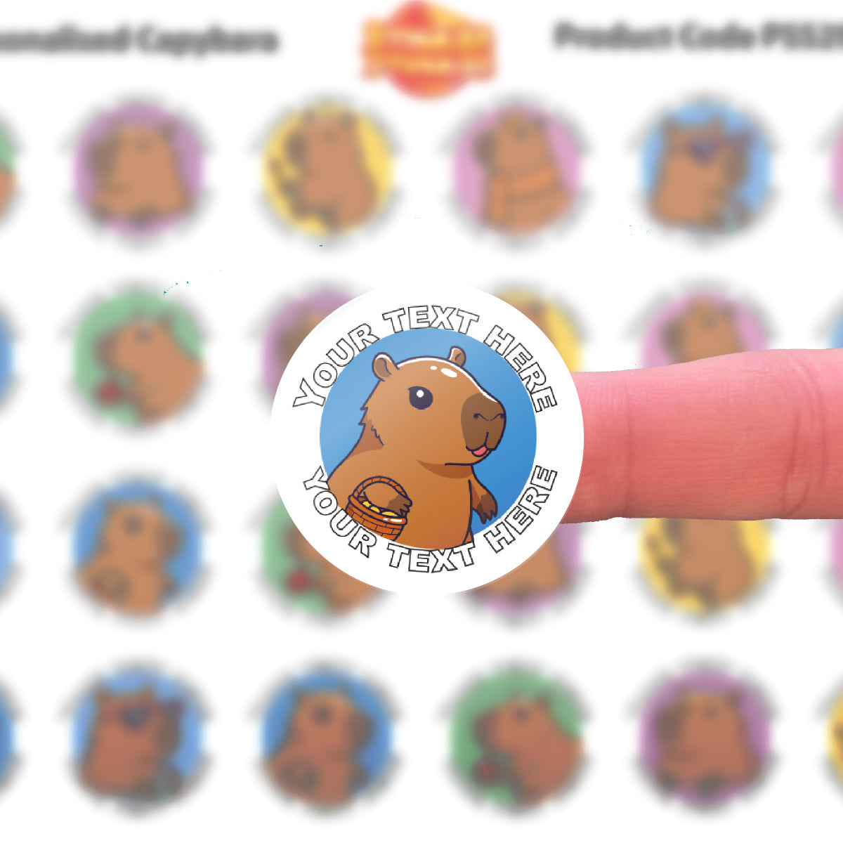 144 Personalised Capybara 30mm Reward Stickers For Children, Parents and Teachers