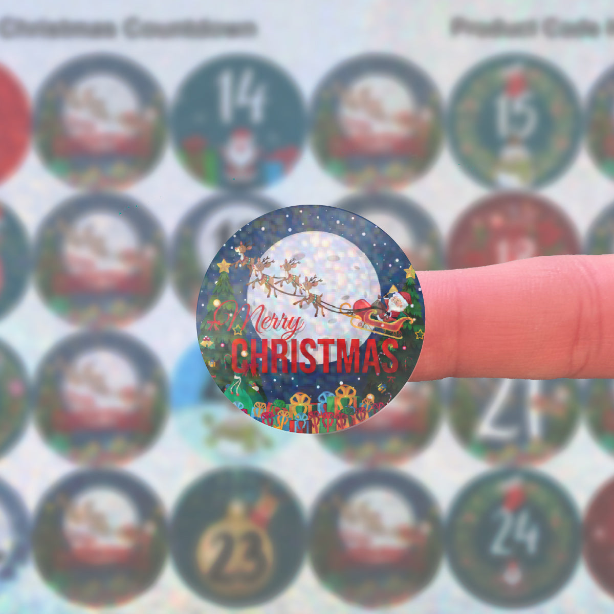 96 Sparkle Christmas Countdown Advent Stickers 30mm + 60 Free Sparkle Smiles Reward Stickers for Teachers, Parents and Schools