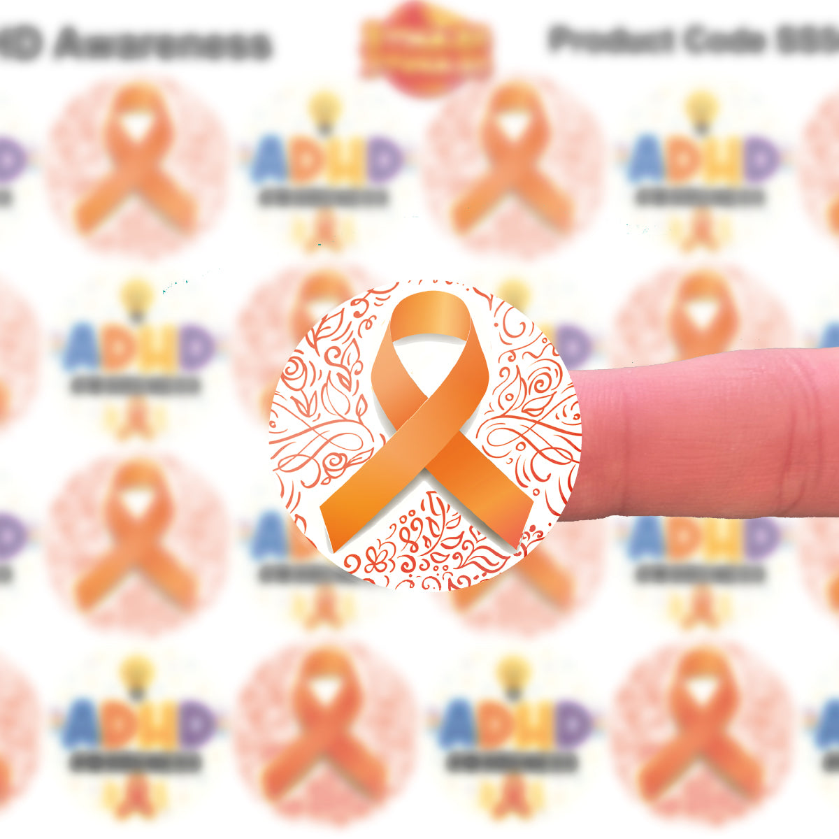 144 ADHD Awareness Stickers - 30mm - Glossy Reward Stickers for Teachers & Parents