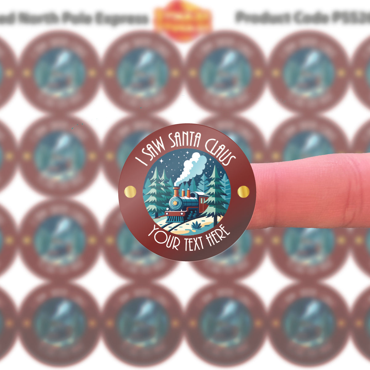 144 Personalised North Pole Express 30mm Christmas Reward Stickers for Christmas at School Teachers, Parents and Nursery