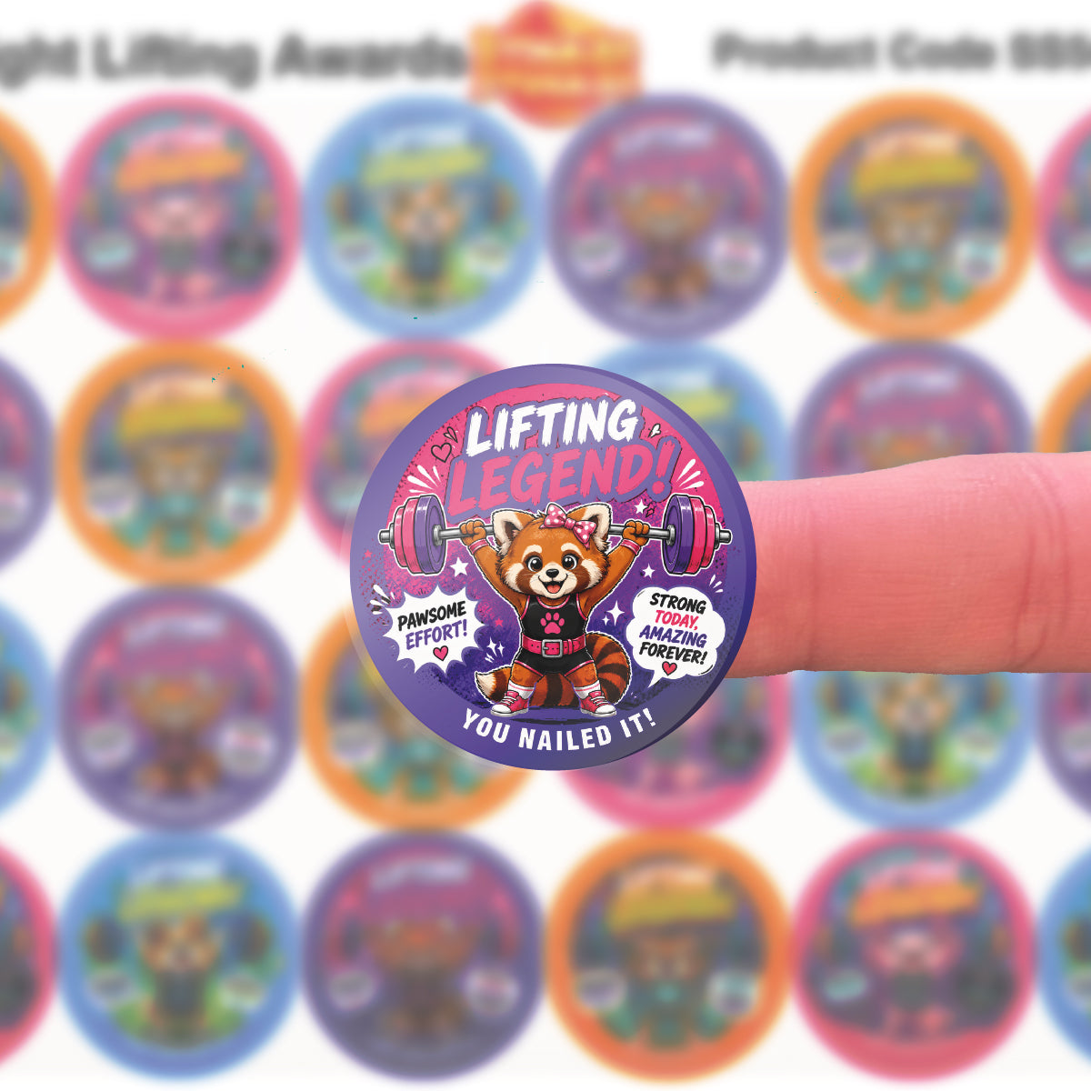 144 Weightlifting Award Children's Reward Stickers - 30mm - Parents, Gyms, Competitions