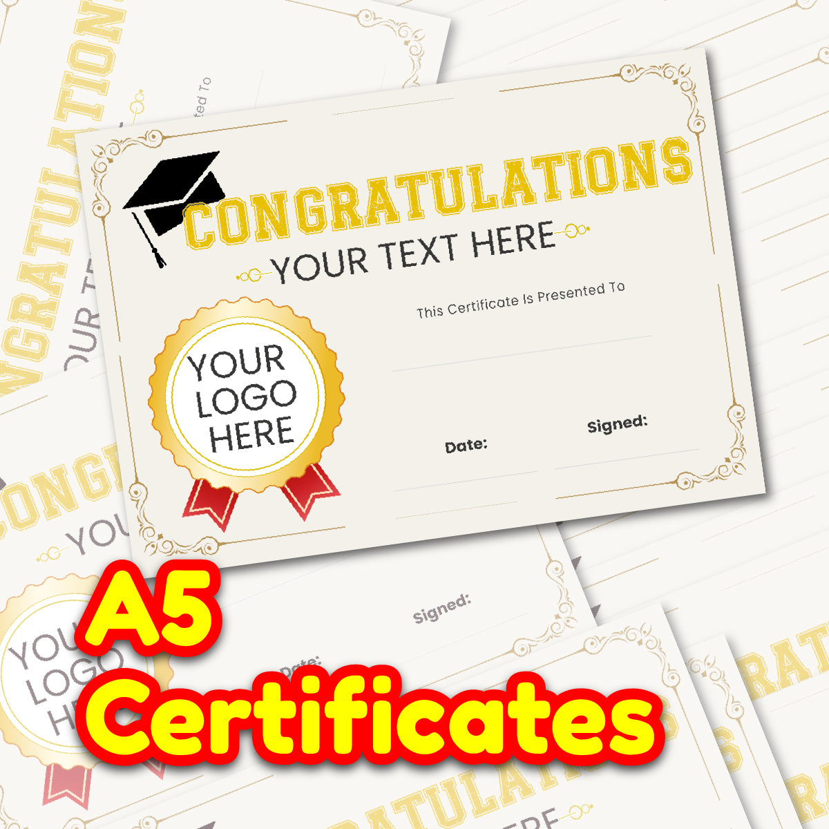 Personalised Graduation certificates for school teachers, 250gsm A5 silk finish Photo Paper