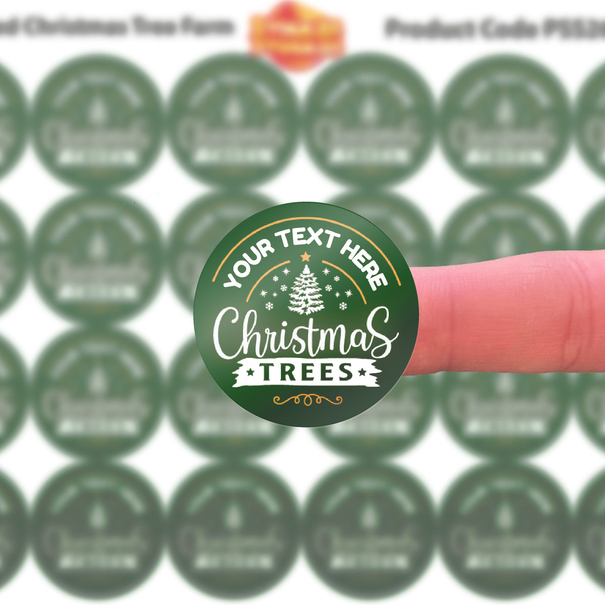144 Personalised Christmas Tree Farm 30mm Christmas Reward Stickers for School Teachers, Parents and Nursery