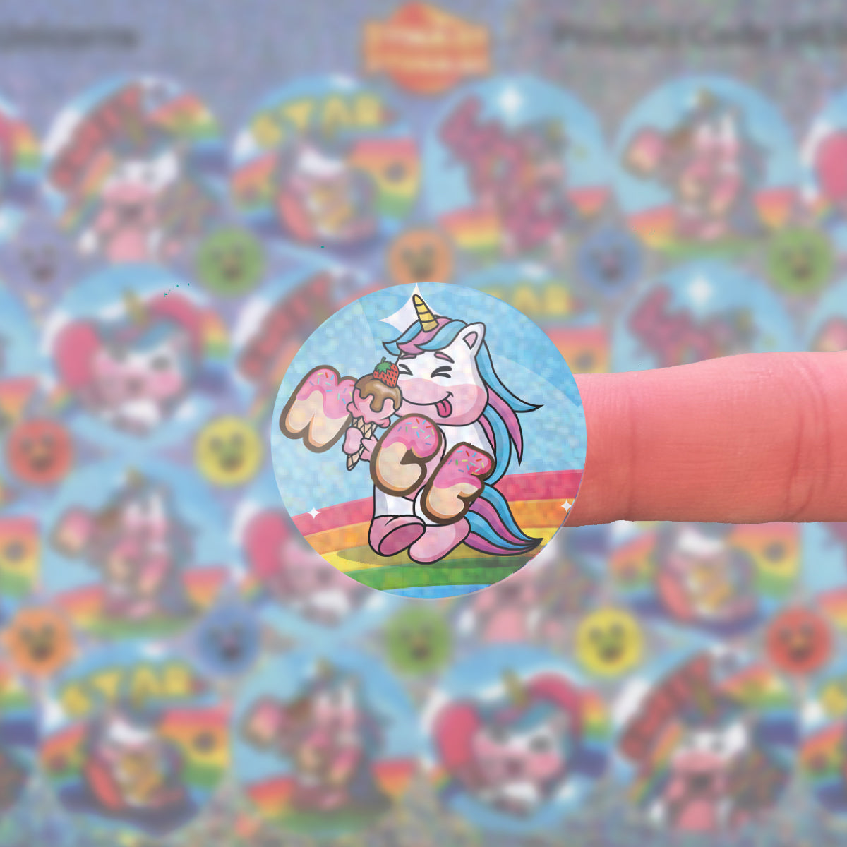 96 Sparkle Unicorns Stickers 30mm + 60 Free Sparkle Smiles Reward Stickers for Teachers, Parents and Schools