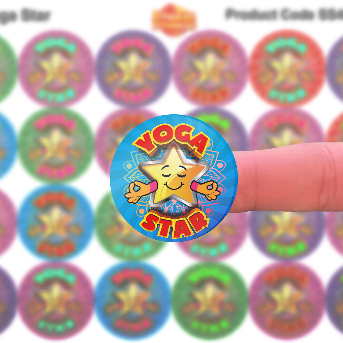 144 Yoga Star 30mm Reward Stickers for Schools, Clubs, Teachers, Parents
