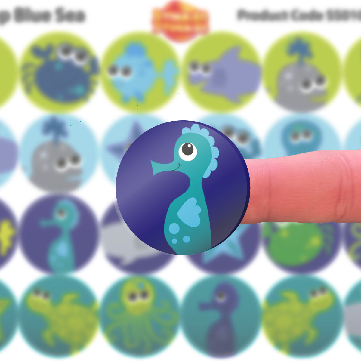 144 Deep Blue Sea 30mm Children's Reward Stickers for Teachers or Parents