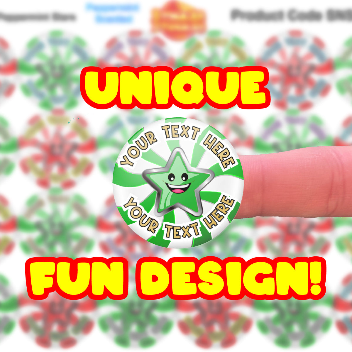 120 Peppermint Stars Scented Personalised Stickers - 30mm Scented Stickers - For Teachers Nursery Parents