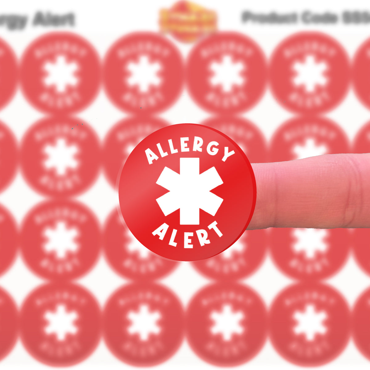 144 Allergy Alert Stickers - 30mm - Glossy Reward Stickers for Teachers & Parents