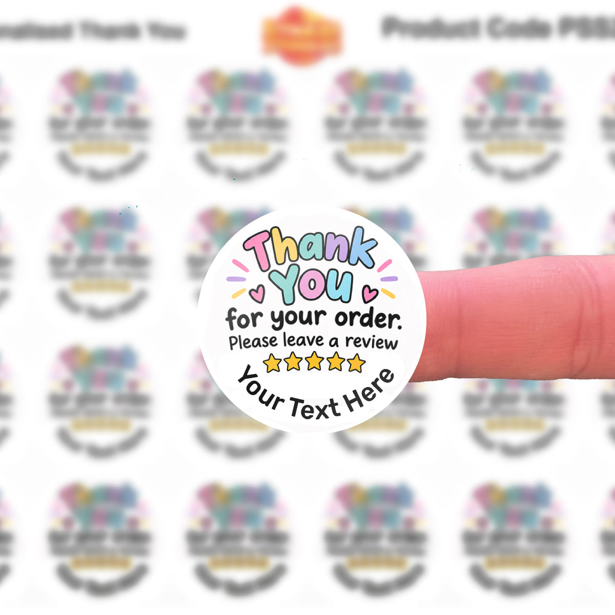 Personalised Thank You For Your Order Stickers - Pick Your Size - For Crafters, Small Businesses, Resellers