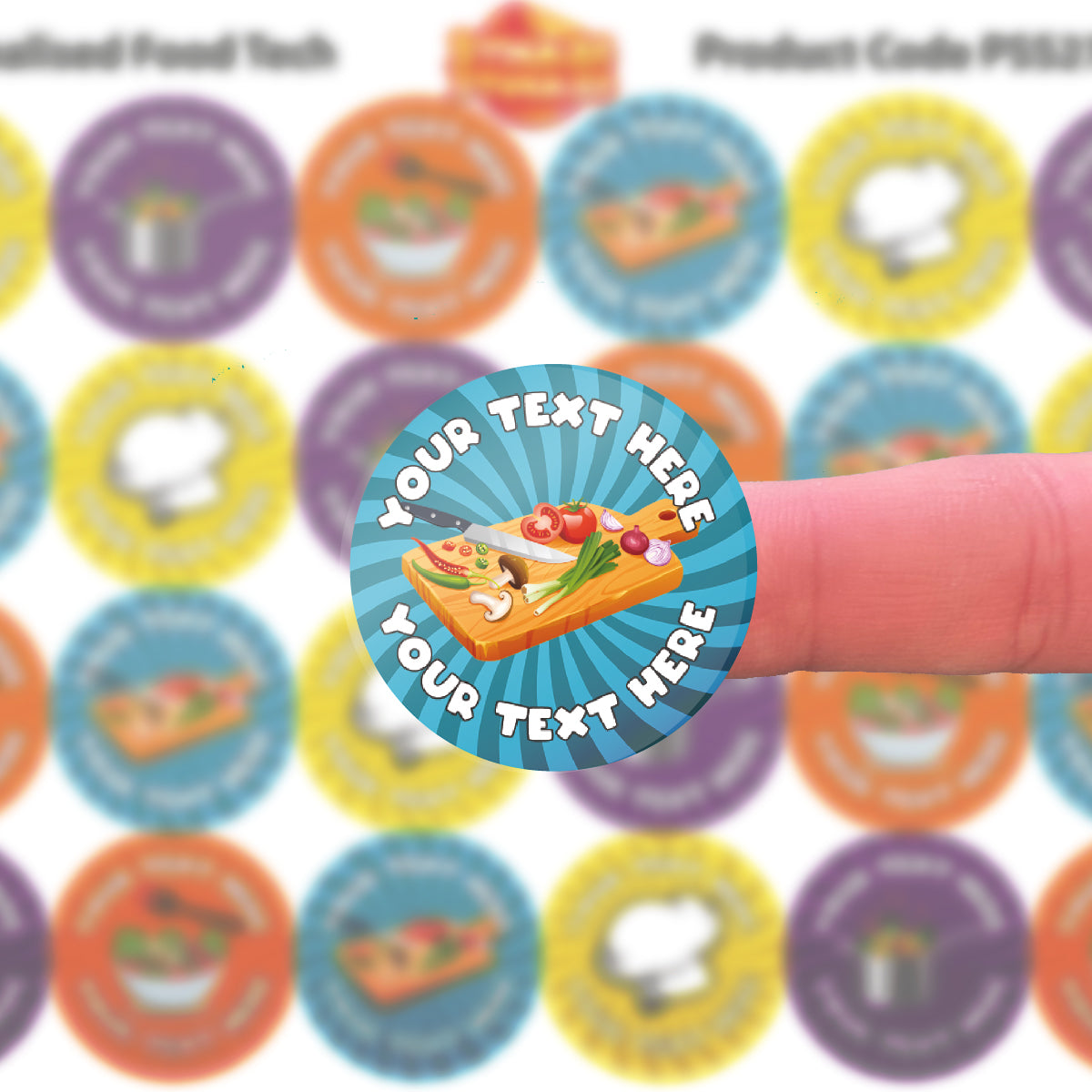 144 Personalised Food Technology & Cooking 30mm Reward Stickers for School Teachers, Parents