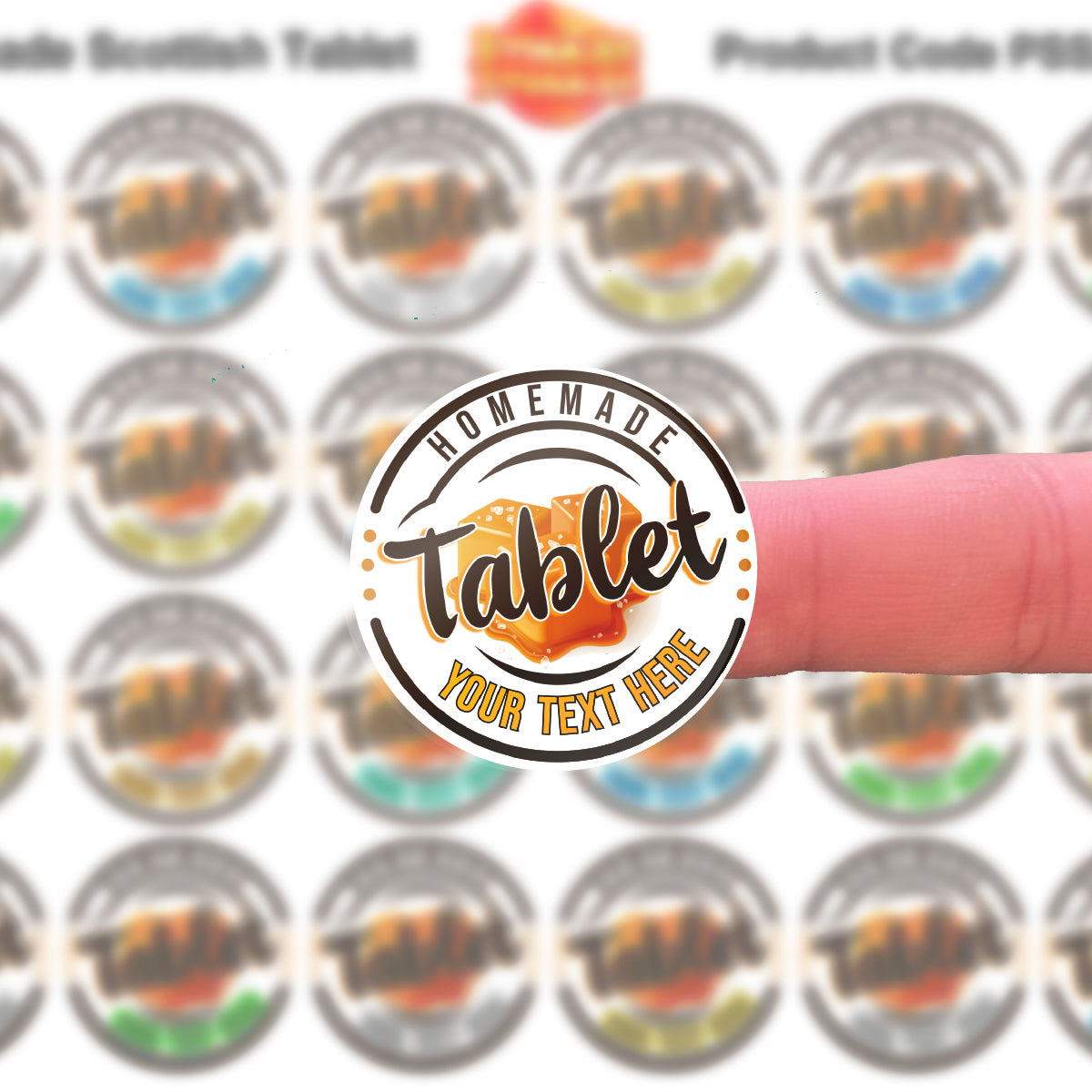 144 Personalised Scottish Tablet 30mm Reward Stickers for Small Businesses, Childrens Crafts, Baking