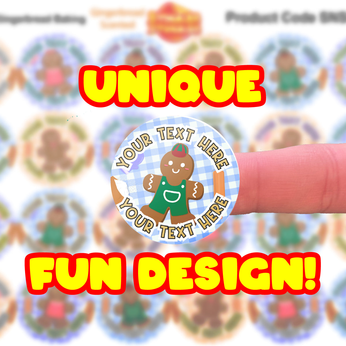 120 Gingerbread Baking Scented Personalised Stickers - Personalised 30mm Scented Stickers - For Teachers Nursery Parents