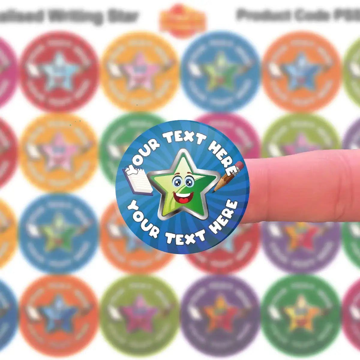 Stay Writing Sticker 144 Personalised Writing Star 30mm Stickers for Schools, Teachers, Par ...