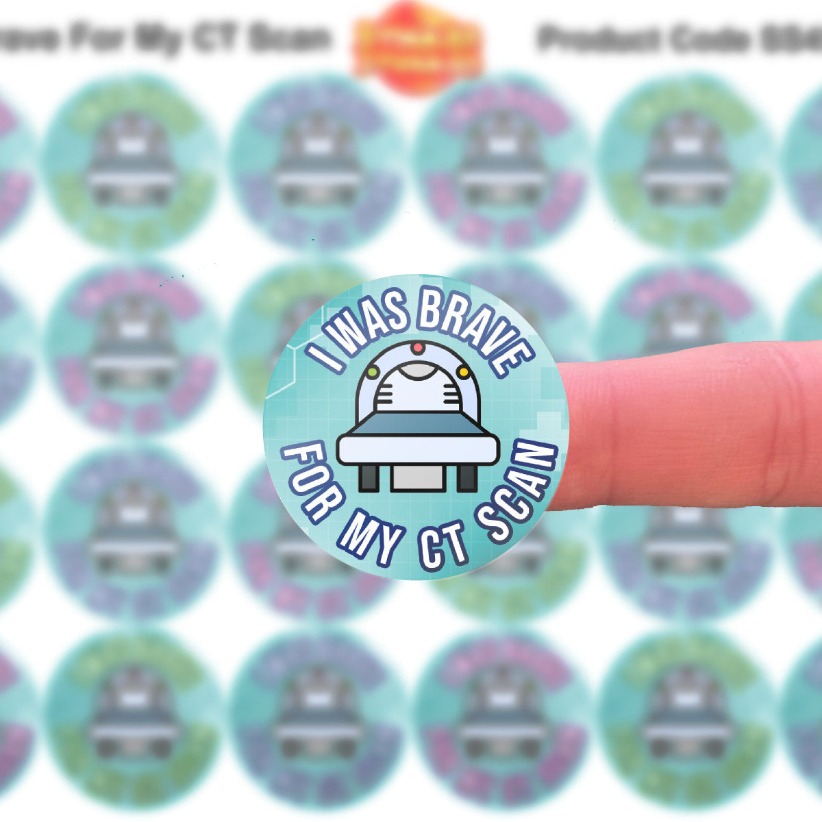 144 I Was Brave For My CT Scan 30 mm Reward Stickers for Nurses, Doctors, Radiographers