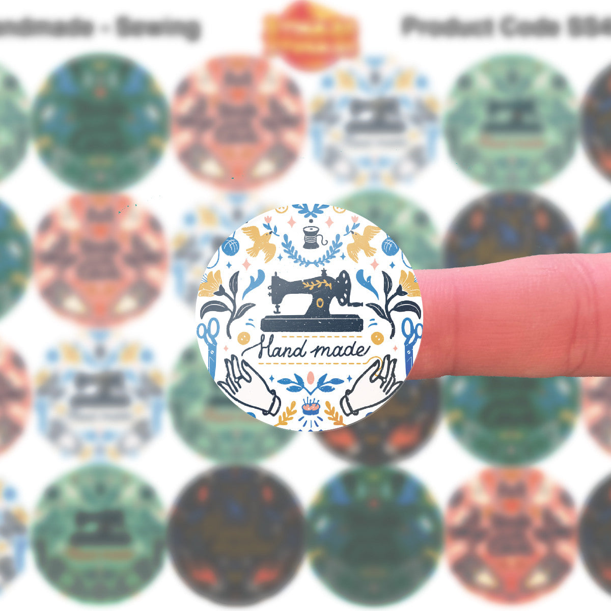 SS40730 144 Handmade Sewing  30mm Stickers Glossy  Crafting Gift Packaging Seal Labels
