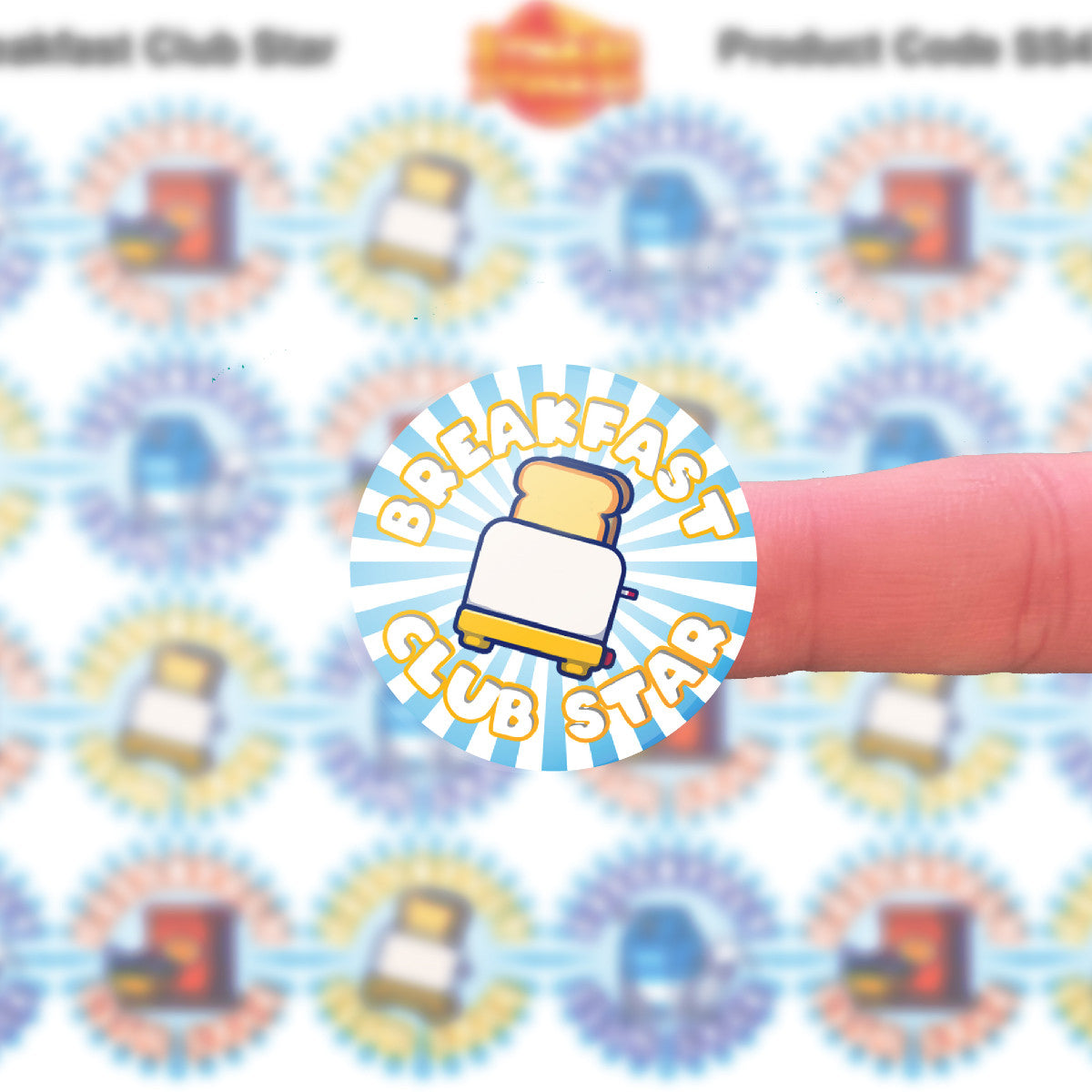 144 Breakfast Club Star 30 mm Reward Stickers for Teachers, Parents and Party Bags