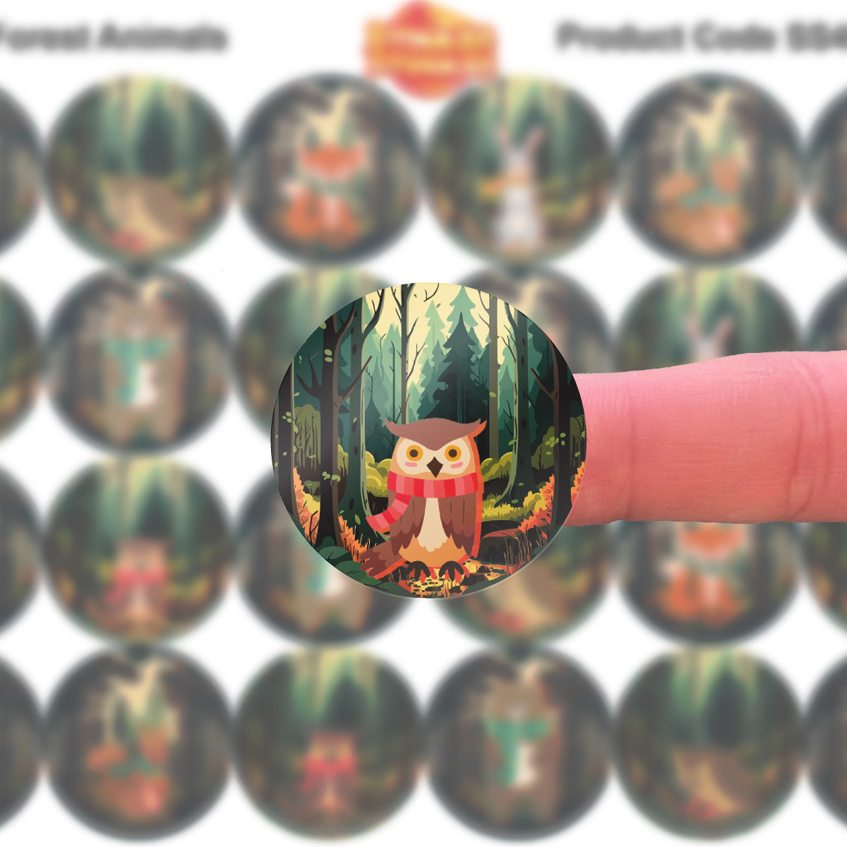 Sticker Stocker - 144 Forest Animals 30mm Children's Reward Stickers for Teachers or Parents