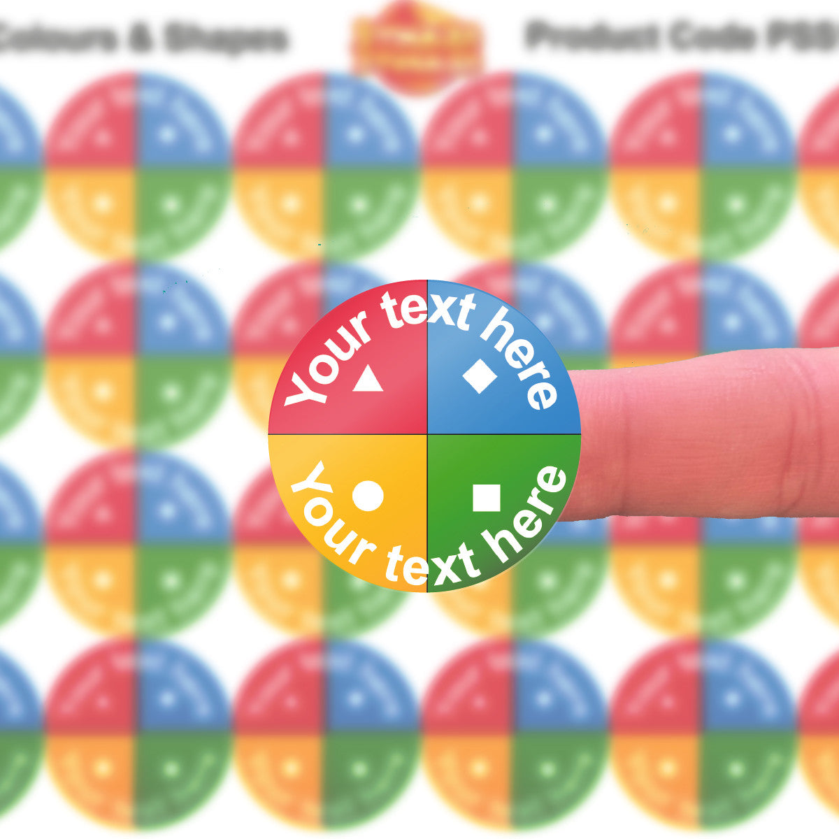 144 Personalised Quiz Colours & Shapes 30mm Reward Stickers for School Teachers, Parents and Nursery