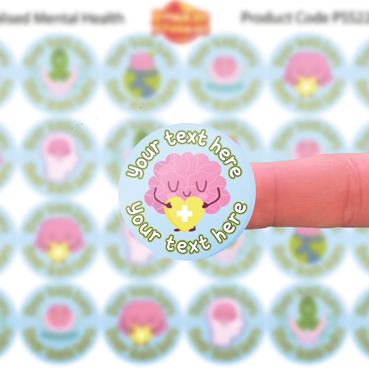 144  Mental Health Awareness Personalised 30mm Stickers