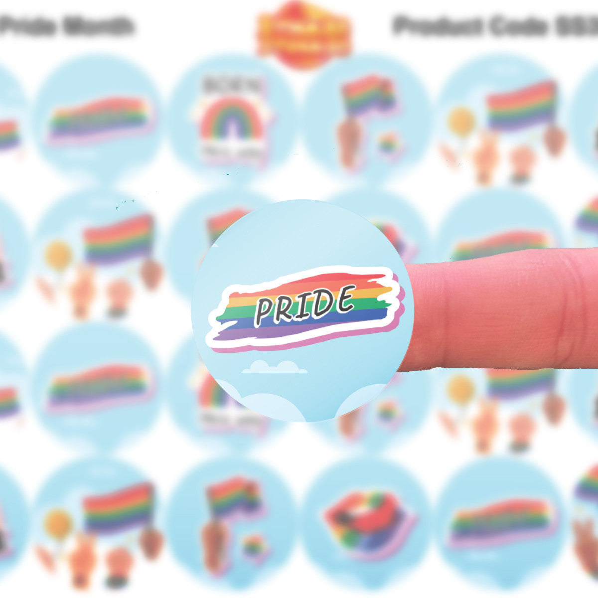 Sticker Stocker - 144 Colourful PRIDE Month Rainbow Flag 30mm Glossy Stickers
