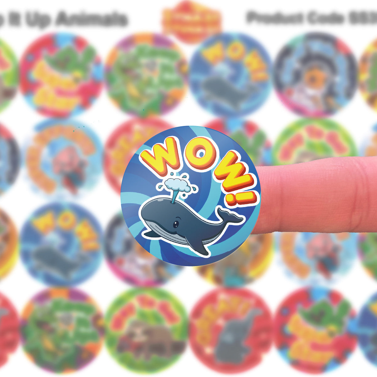 Sticker Stocker 144 Keep It Up Animal Praise Stickers - 30mm - Glossy Reward Stickers for Teachers & Parents