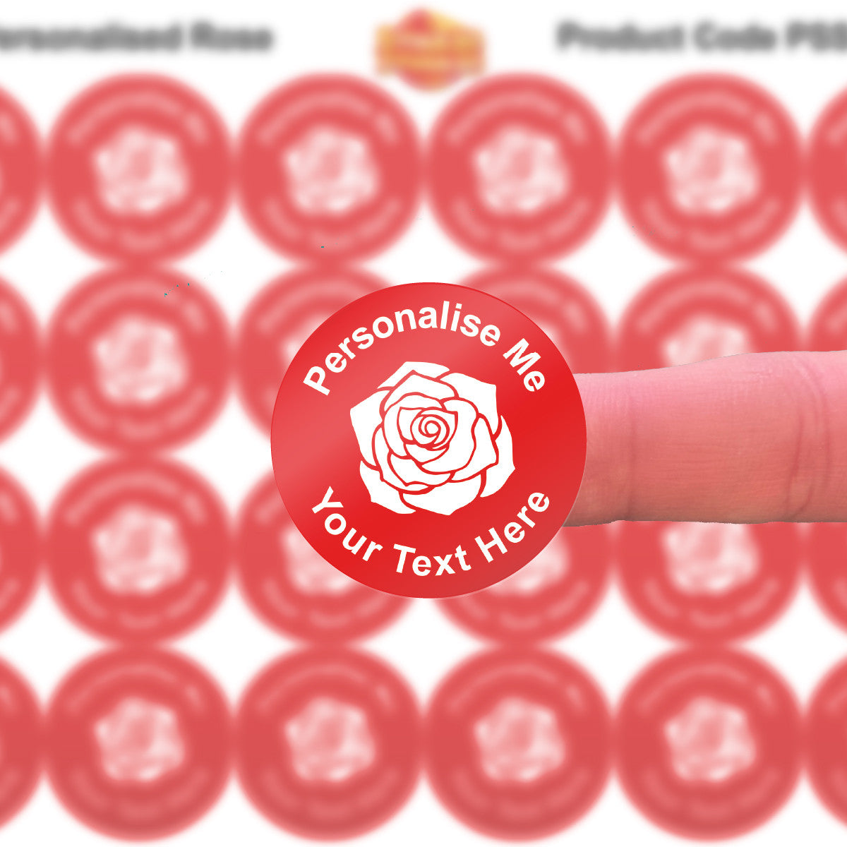 144 Rose Red Personalised 30mm Reward Stickers for School Teachers