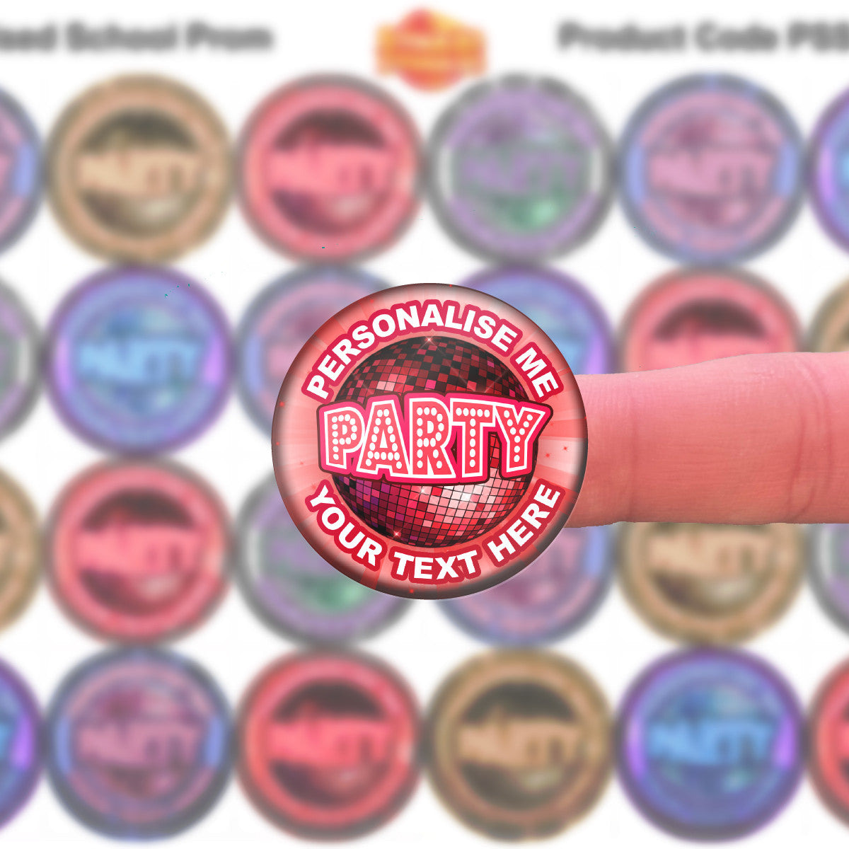 Sticker Stocker 144 Disco Party Themed Personalised 30mm Reward Stickers for School Teachers, Parents and Nursery