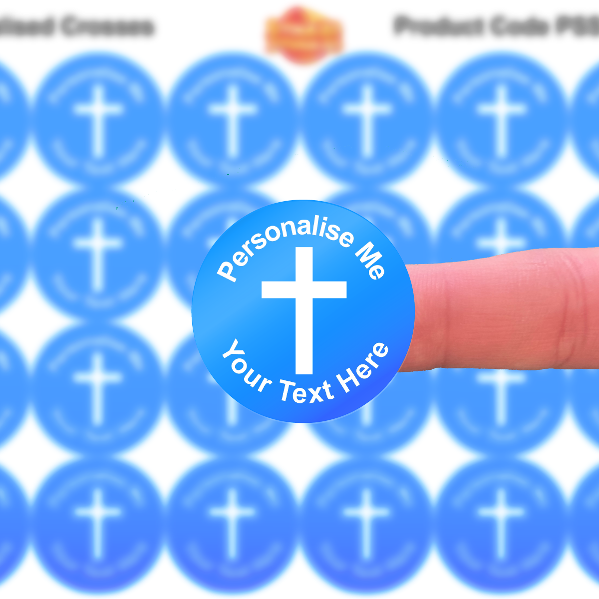 Sticker Stocker - 144 Personalised Christian Cross 30mm Reward Stickers for School Teachers, Parents and Nursery