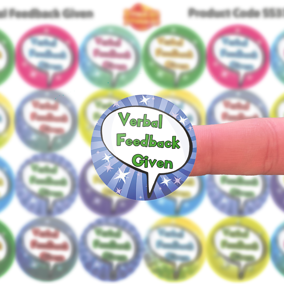 Sticker Stocker 144 Verbal Feedback Given 30mm Reward Stickers for Teachers, Parents and Party Bags