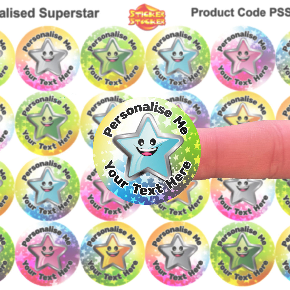 Sticker Stocker 144 Personalised Superstar 30mm Reward Stickers for School Teachers, Parents and Nursery