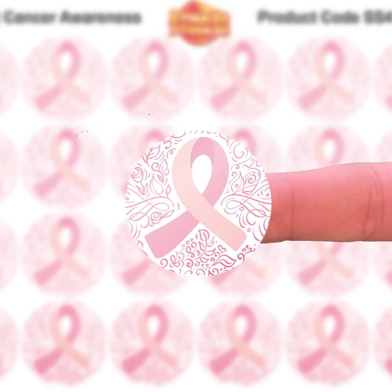 SS41430 144 Breast Cancer Awareness 30mm Stickers for Support, Awareness