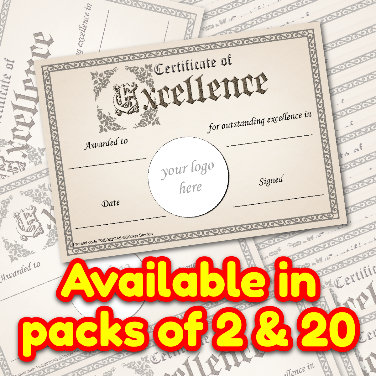 Sticker Stocker Personalised Certificate of Excellent for school teachers, A5 silk finish Photo Paper