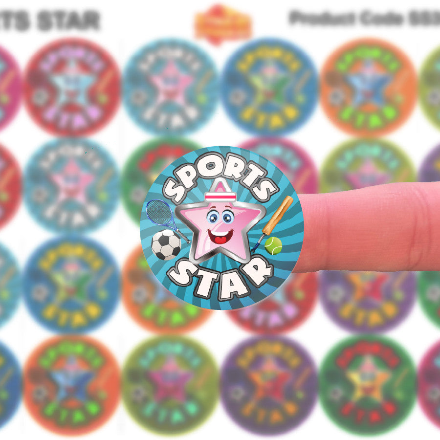 Sticker Stocker - 144 Sports Star - 30mm - Glossy Reward Stickers for Teachers & Parents