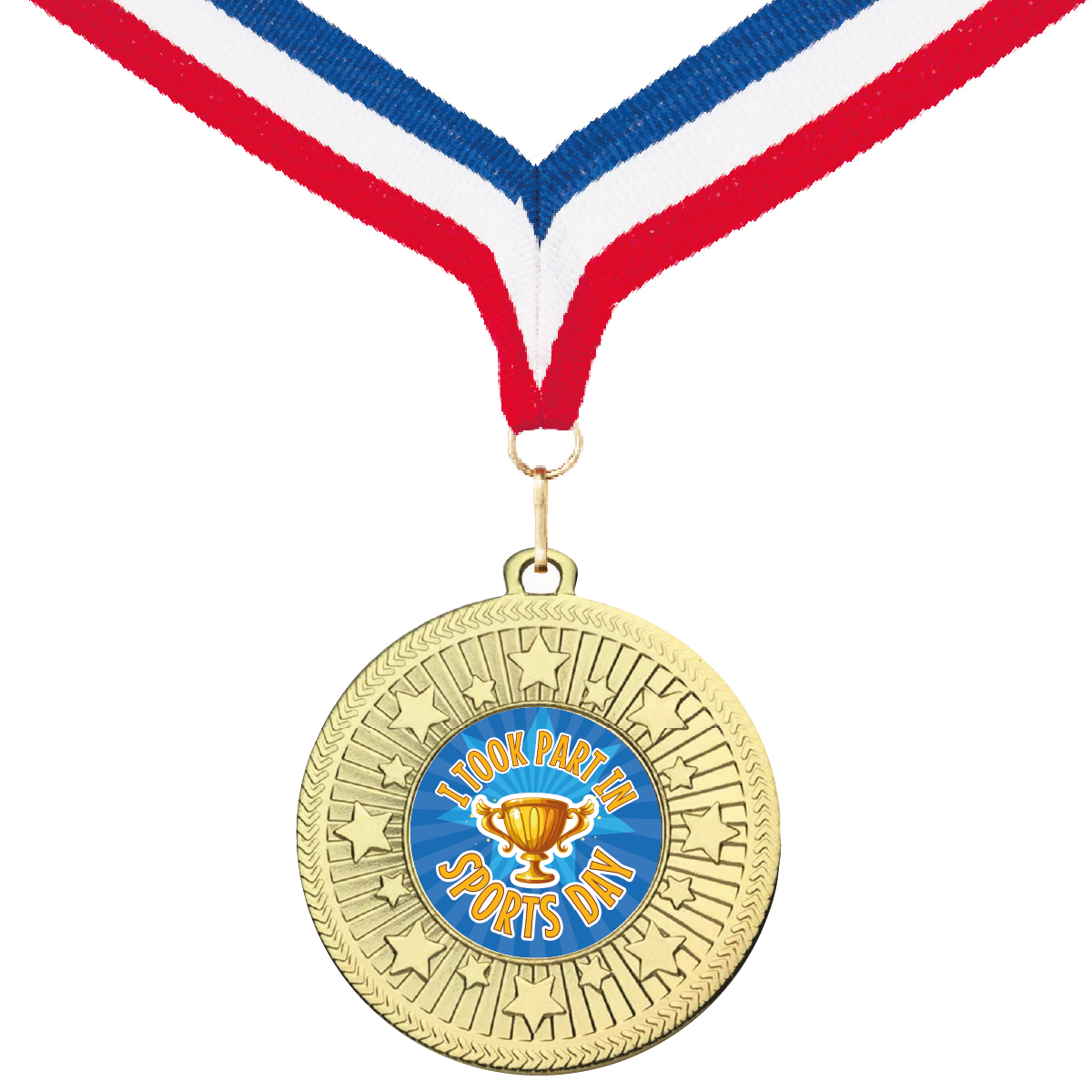 I Took Part in Sports Day Medal FREE Ribbon and Certificate 50mm Metal