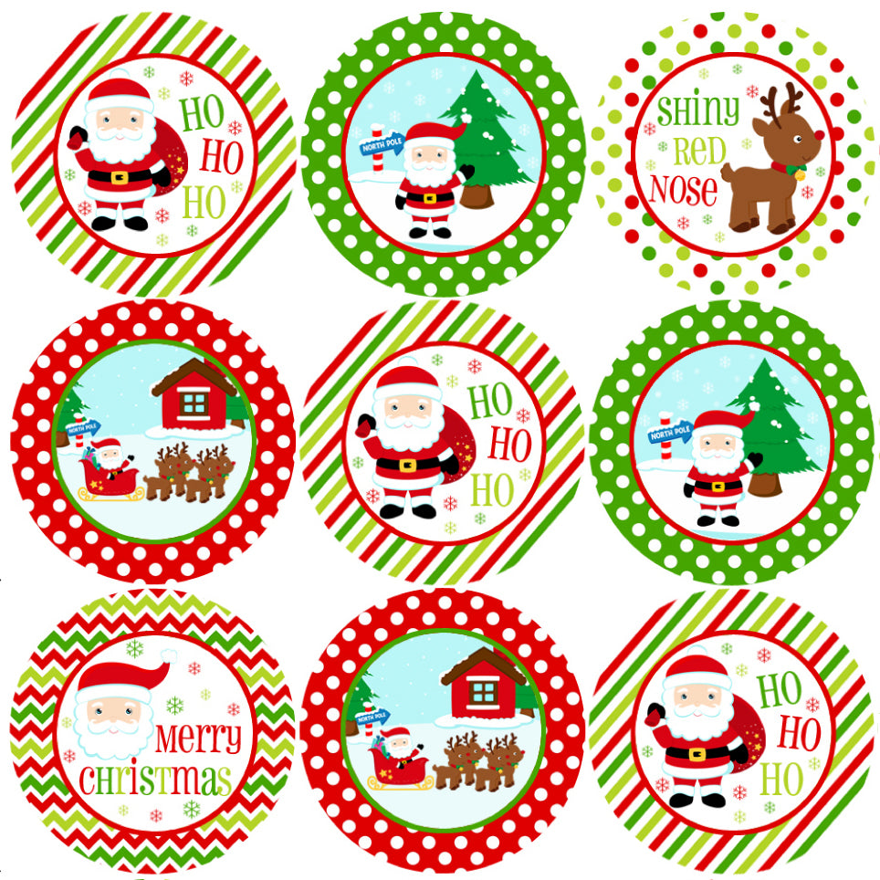144 Jolly Christmas 30mm Children's Reward Santa Stickers for Teachers or Parents
