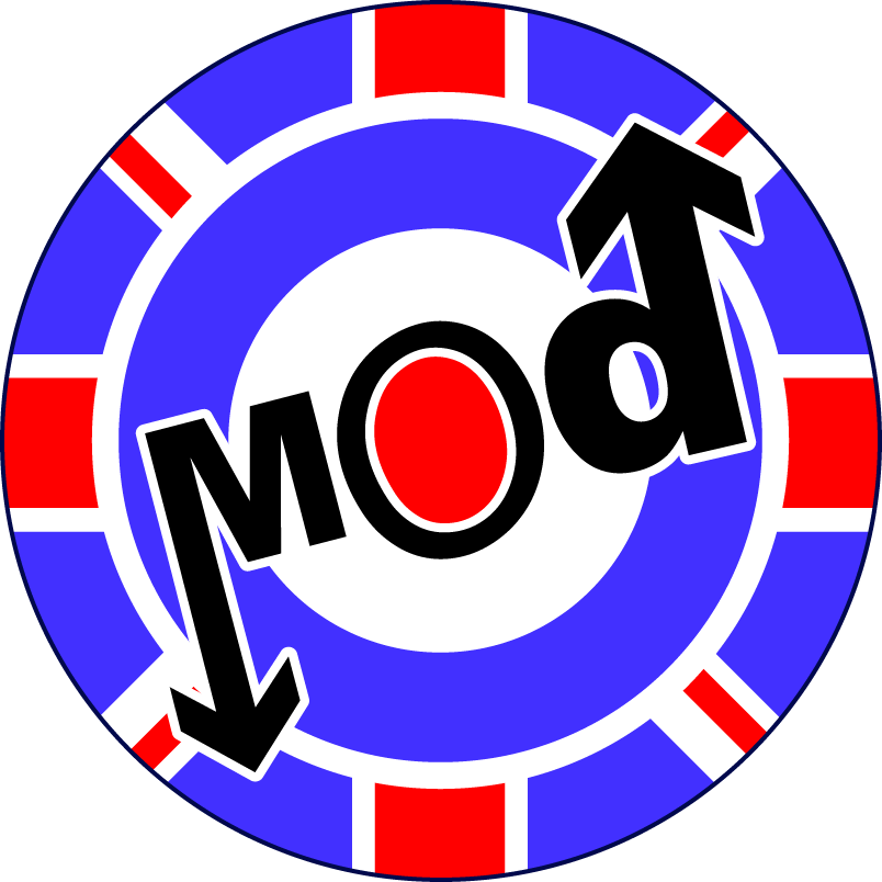 Sticker Stocker - 144 Mods Scooters Themed Stickers 30mm Glossy Labels