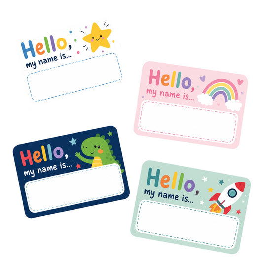 48 x Children's Hello, My Name Is…” School Stickers – New Starter Name Badges for Children – First Day of School & New Class Name Labels