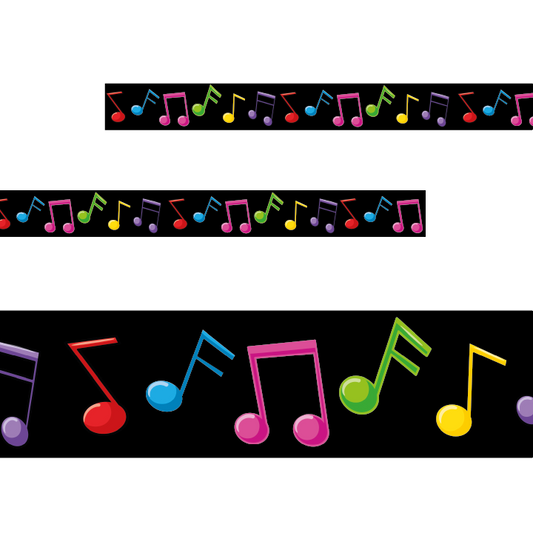 Sticker Stocker - Music Notes Classroom Trimmers 14.25m long Notice Board Display Borders