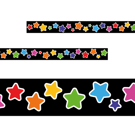 Sticker Stocker - Colourful Stars Classroom Trimmers 14.25m long Notice Board Display Borders
