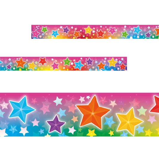 Sticker Stocker - Rainbow and Stars Classroom Trimmers 14.25m long Notice Board Display Borders