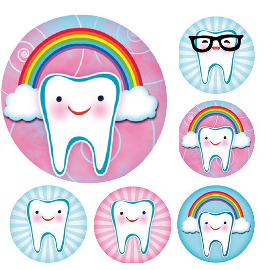 900 Mini Teeth Planner Dots 10mm Spot Stickers for Teachers Planners Parents Dentists