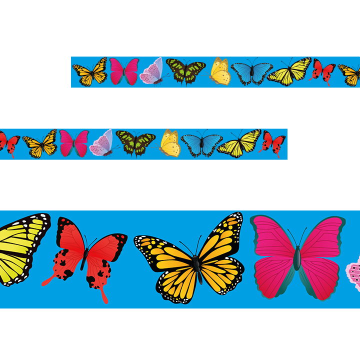 Sticker Stocker - Bright Butterflies Classroom Trimmers 14.25m long Notice Board Display Borders